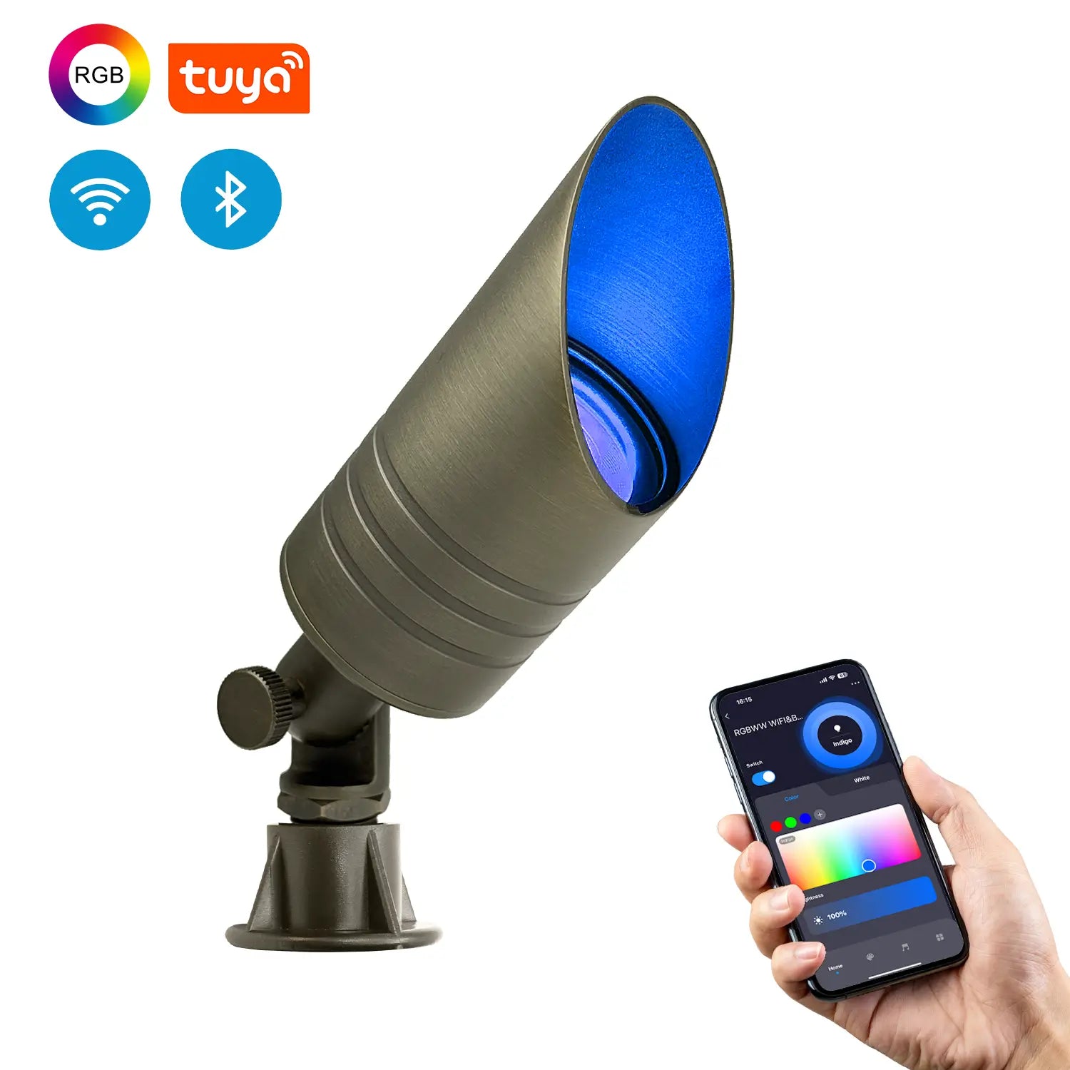 RGBW Brass Spotlight — Smart Integrated LED