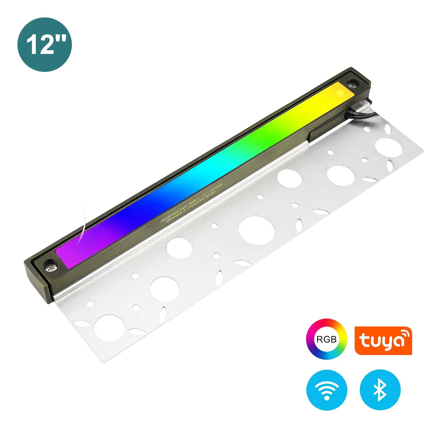 RGBW Brass Hardscape Light — 12" Smart (Bluetooth)