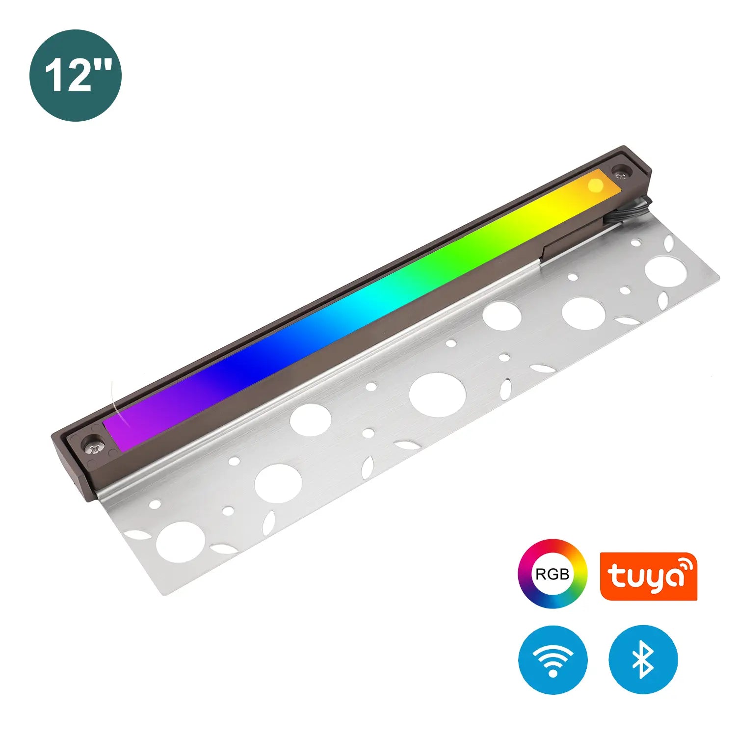 RGBW Brass Hardscape Light — 12" Smart (Bluetooth)